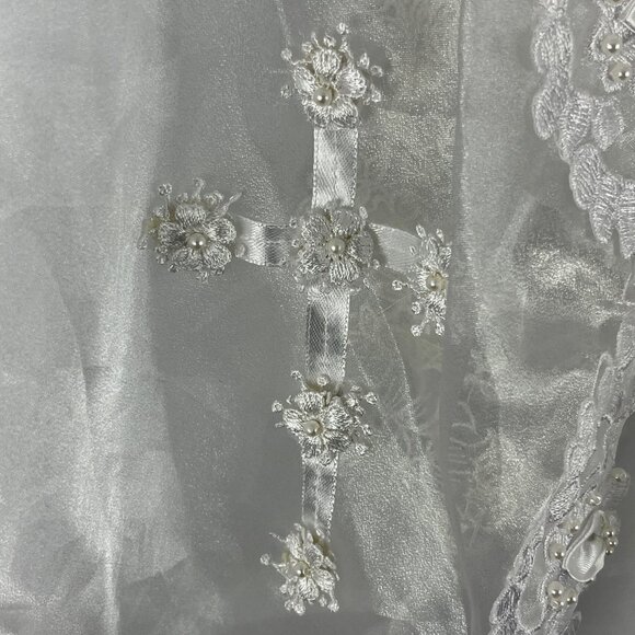 Zighi Baby Baptism Fit Flare Dress & Cardigan Size 6M White Floral Round Neck - Picture 11 of 13